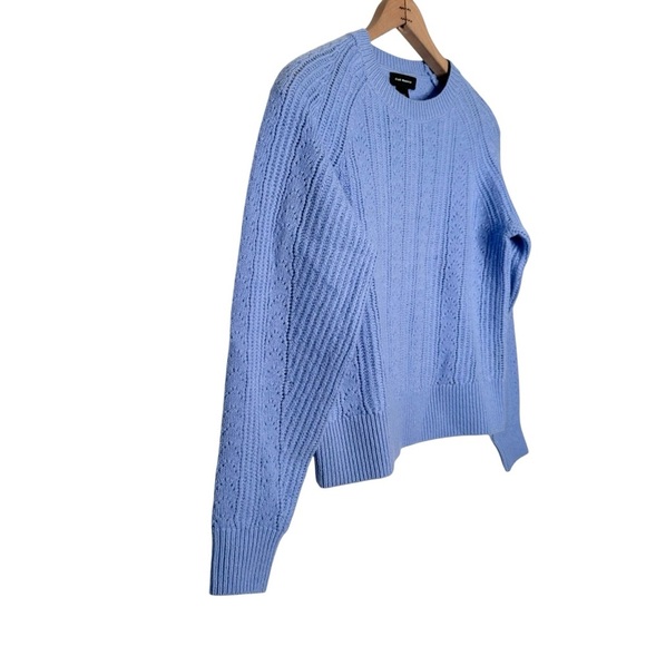 Club Monaco | Pointelle Texture Crewneck Sweater Blue Size XS - Picture 3 of 9